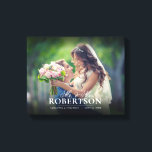 Elegantes Script Personalisiert Wedding Leinwanddruck<br><div class="desc">Fügen Sie Ihre Hochzeit Foto zu dieser Leinwand und personalisieren Sie mit Ihren Namen und Hochzeitsdatum.</div>