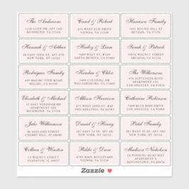 Elegantes Script Pink Wedding Guest Address Labels
