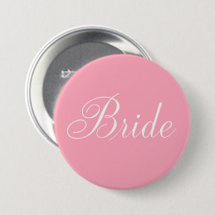 Elegantes Script Rosa Bride Button