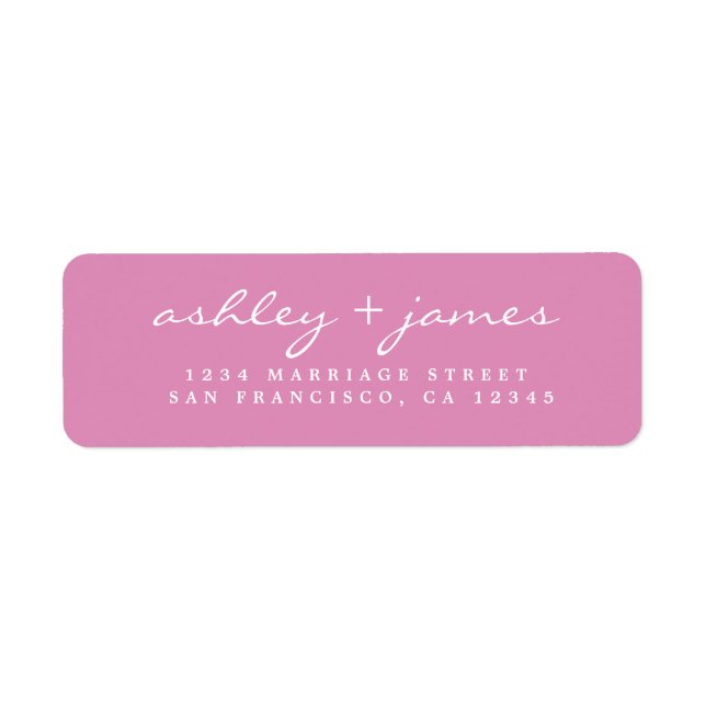 Elegantes Script Rosa Rücksendeadresse-Label (Vorne)