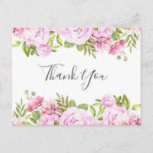 Elegantes Script Rose Banner Business Vielen Dank Postkarte