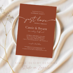Elegantes Script Rustic Terracotta Wedding Einladung