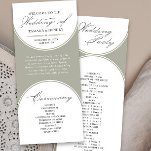 Elegantes Script Sage Green Arch Wedding Programm