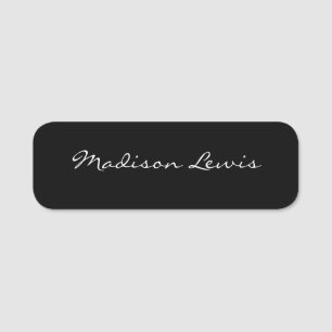 Elegantes Script Schlicht Black Name Calligraphy Namensschild