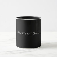 Elegantes Script Schlicht Black Name Calligraphy