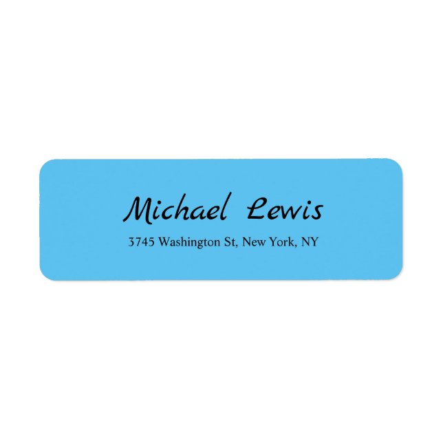 Elegantes Script Schlicht Blue Minimalistisch (Vorne)