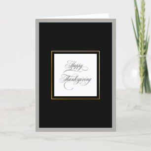 Elegantes Script Schnörkel Happy Thanksgiving Feiertagskarte