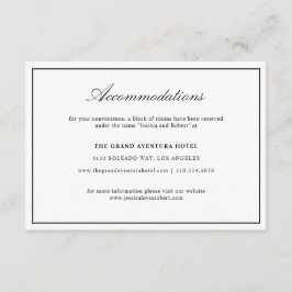 Elegantes Script, Schwarz und Weiß, dick Border Begleitkarte