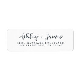 Elegantes Script Schwarz-weiß Wedding Rücksendeadr