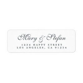 Elegantes Script Schwarz-weiß Wedding Rücksendeadr