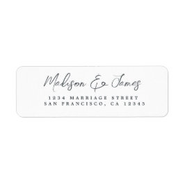 Elegantes Script Schwarz-weiß Wedding Rücksendeadr