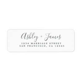 Elegantes Script Schwarz-weiß Wedding Rücksendeadr