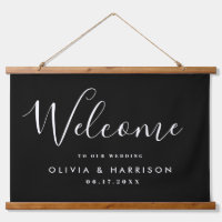 Elegantes Script Schwarz-weiß Wedding Welcome