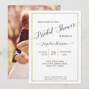 Elegantes Script Simple Gold Minimal Brautparty Einladung