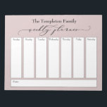 Elegantes Script Simple Weekly Planer, Dusty Rose Notizblock<br><div class="desc">Dieser vielseitige Wochenplaner wurde mit sehr grundlegenden Elementen, die alle bearbeitet werden können, Set gemacht... außer dem Header. Die Phrase "Wochentafel" wurde in einem wunderschönen Schriftart von Luxus-Schriften dargestellt und als Grafik oben auf der Seite platziert. Verwenden Sie die Vorlagenfelder, um Ihre Daten nach Belieben hinzuzufügen. Ändern Sie auch die...</div>