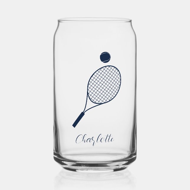 Elegantes Script Tennis Player Monogram Personalis Dosenglas (Vorderseite)