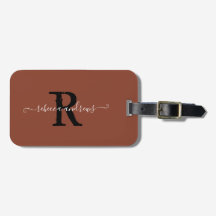 Elegantes Script Terracotta Monogram Name Travel