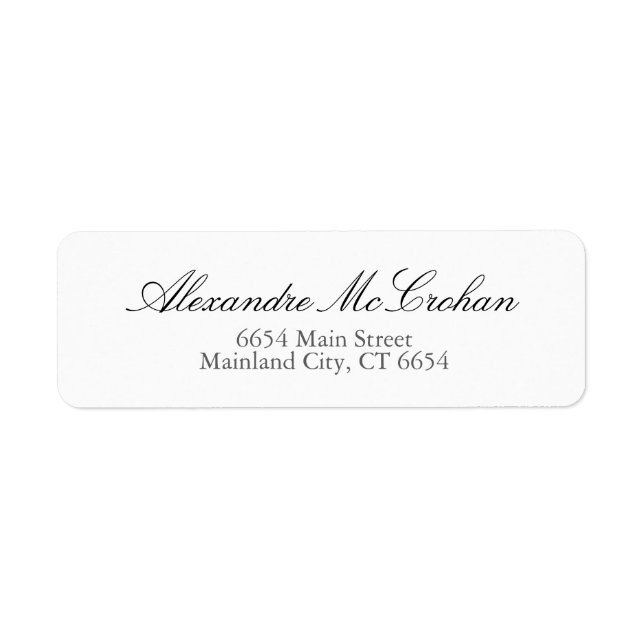 Elegantes Script-Typografie-Rücksendeadresse-Label (Vorne)