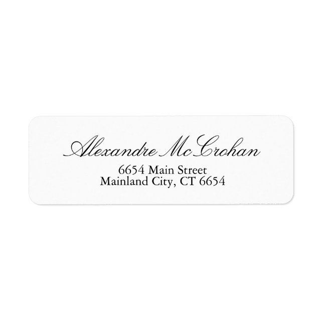 Elegantes Script-Typografie-Rücksendeadresse-Label (Vorne)