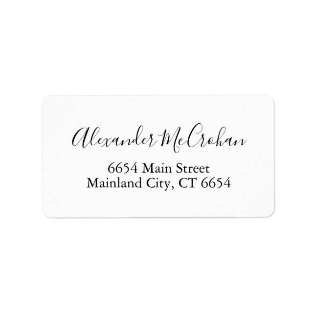 Elegantes Script Typografy Address Label Adressaufkleber (Vorne)