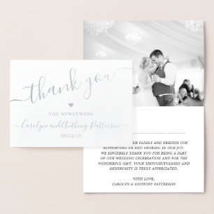 Elegantes Script Typografy Foto Wedding Vielen Dan Folienkarte