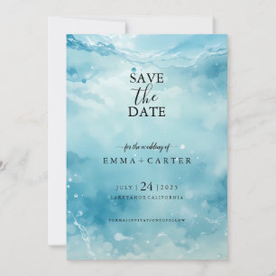 Elegantes Script UnderSea Save the Date Wassercolo