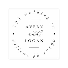 Elegantes Script-Wedding Circular Address Self-ink Permastempel