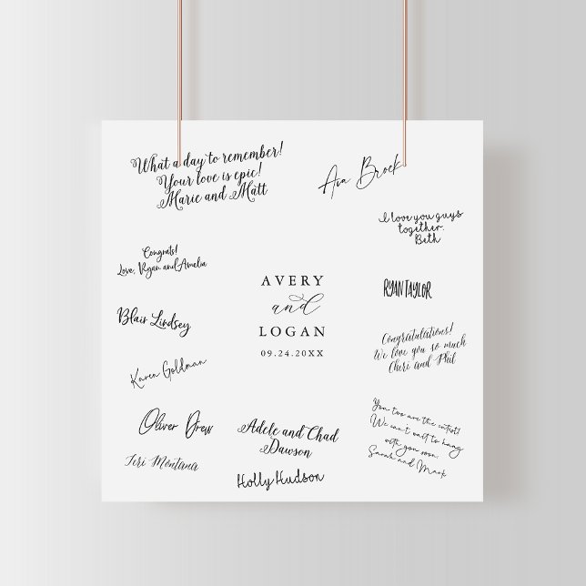 Elegantes Script Wedding Guest Signing Poster (Von Creator hochgeladen)