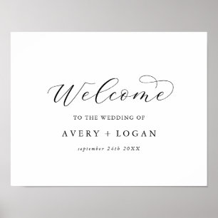 Elegantes Script Wedding Welcome Poster