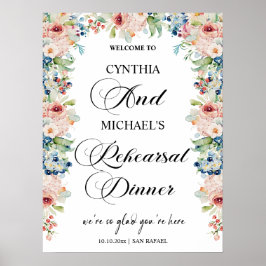 Elegantes Script 'Willkommen zu unserem Probe Dinn Poster