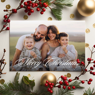 Elegantes Script Zwei Foto Frohe Weihnachten