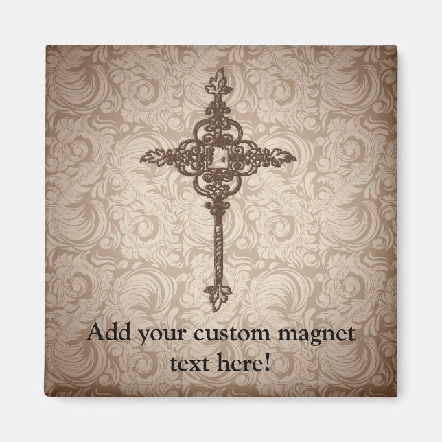 Elegantes Scroll-Christliches Kreuz mit wirbelndem Magnet (Vorne)