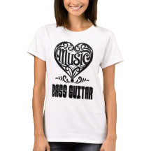 Elegantes Scrolled Herz für Bass Gitarre Liebhaber
