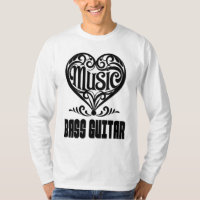 Elegantes Scrolled Herz für Bass Gitarre Liebhaber