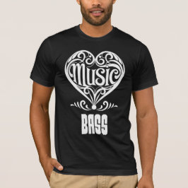 Elegantes Scrolled Herz für Bass Liebhaber T-Shirt