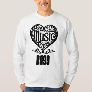 Elegantes Scrolled Herz für Bass Liebhaber T-Shirt