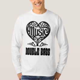 Elegantes Scrolled Herz für Double Bass Liebhaber T-Shirt