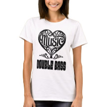 Elegantes Scrolled Herz für Double Bass Liebhaber