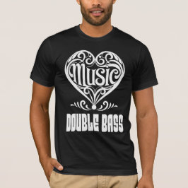 Elegantes Scrolled Herz für Double Bass Liebhaber T-Shirt