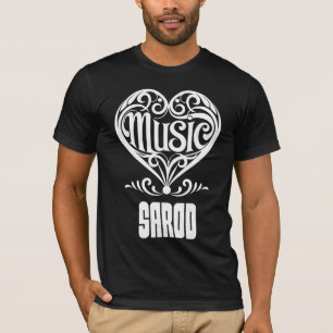 Elegantes Scrolled Herz für Sarod Liebhaber T-Shirt