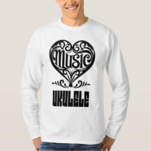 Elegantes Scrolled Herz für Ukulele Liebhaber