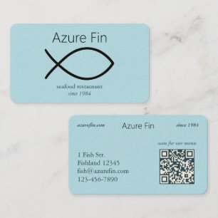 Elegantes Seafood Restaurant   Logo und QR-Code fü Visitenkarte