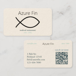 Elegantes Seafood Restaurant | Logo und QR-Code fü Visitenkarte