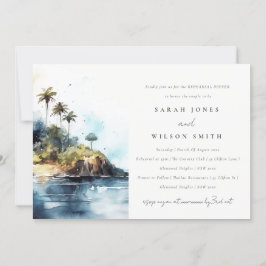 Elegantes Seascape Palm Tree Probe Abendessen Einladung