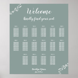 Elegantes Seekarten für Hochzeiten 20x24 Poster