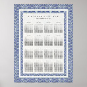 Elegantes Seekartendiagramm von Navy und White Sei Poster