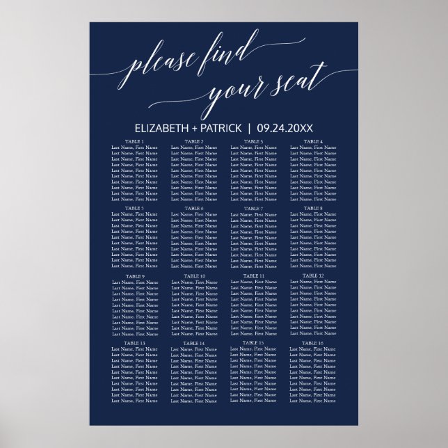 Elegantes Seekatalog für Navy Calligraphy Poster (Vorne)