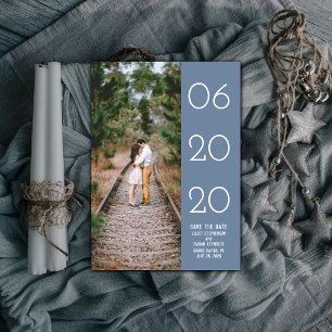 Elegantes seitliches Swept-Foto Save the Date Bl