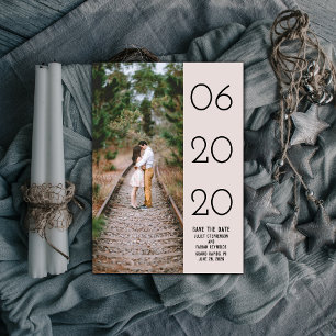 Elegantes seitliches Swept-Foto Save the Date   Ma