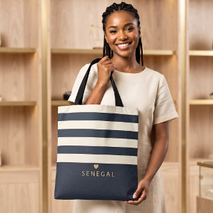 Elegantes Senegal Lieblingsort Custom Monogramm Tasche